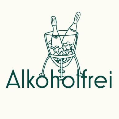 Alkoholfrei Schaumwein-Onlineshop Zwei Flaschen in einem Kühlbehälter mit dem Schriftzug "Alkoholfrei".