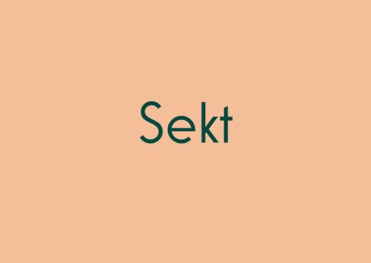 Kategorie Sekt Text "Sekt" auf einem peachfarbenen Hintergrund.